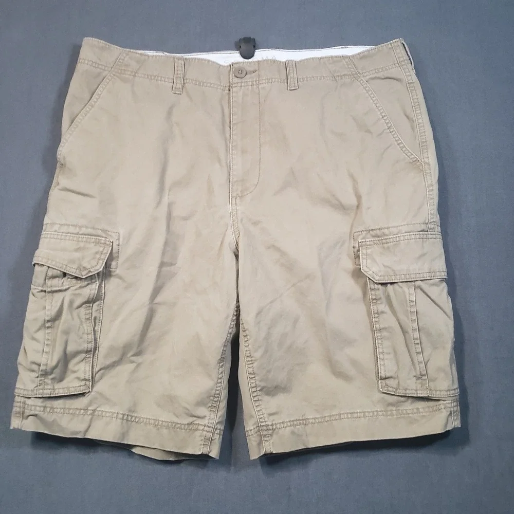 Sonoma Cargo Shorts Mens 40 Tan Khaki Cotton Casual Utility 7276